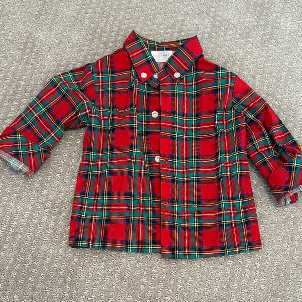 Vibrant Plaid Kids Button-Down Shirt